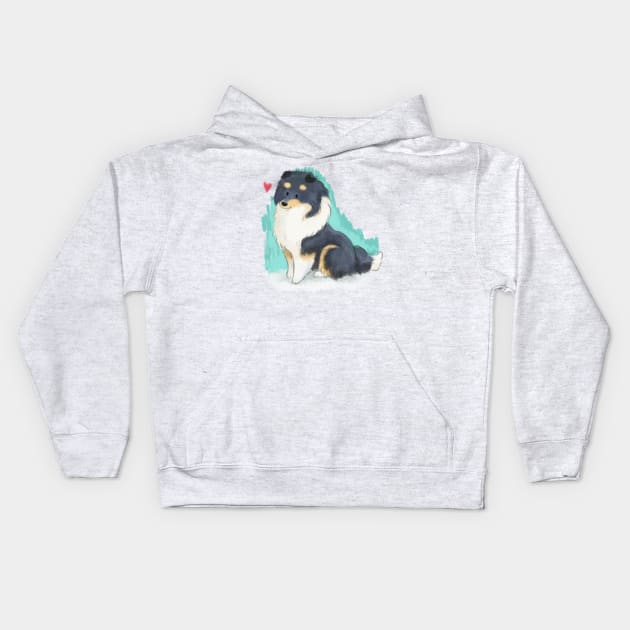 Tri Collie Kids Hoodie by Elspeth Rose Design